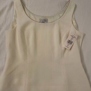 Tahari tight fitting tank formal shirt with gold trimming at top SIZE: 4p